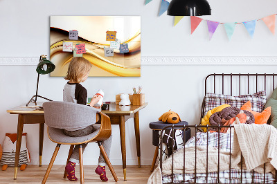 Uitwisbaar glazen planbord met magnetische functie Abstracte golf