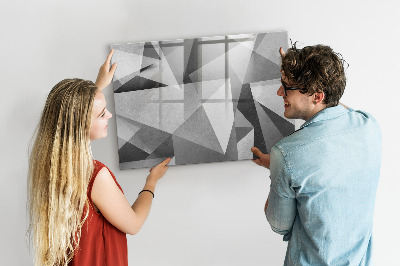 Beschrijfbaar magneetbord van glas met design 3D-abstractie