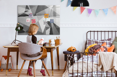 Beschrijfbaar magneetbord van glas met design 3D-abstractie