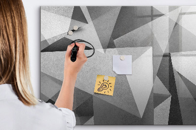 Beschrijfbaar magneetbord van glas met design 3D-abstractie