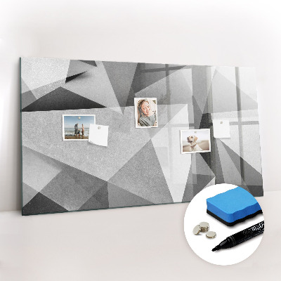 Beschrijfbaar magneetbord van glas met design 3D-abstractie