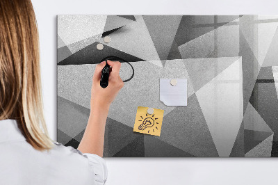 Beschrijfbaar magneetbord van glas met design 3D-abstractie