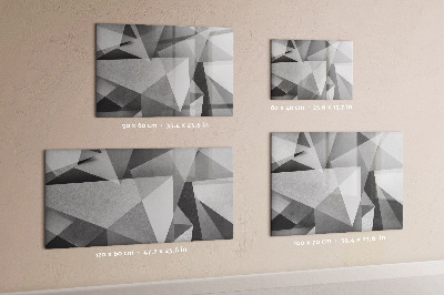 Beschrijfbaar magneetbord van glas met design 3D-abstractie