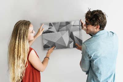 Beschrijfbaar magneetbord van glas met design 3D-abstractie