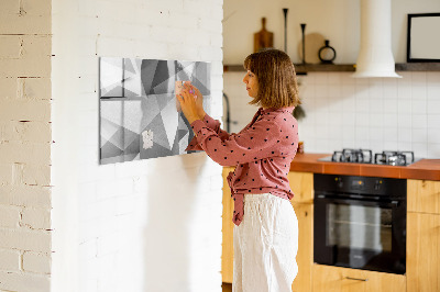 Beschrijfbaar magneetbord van glas met design 3D-abstractie