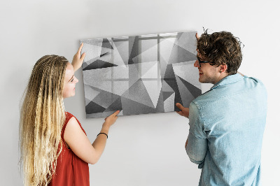 Beschrijfbaar magneetbord van glas met design 3D-abstractie