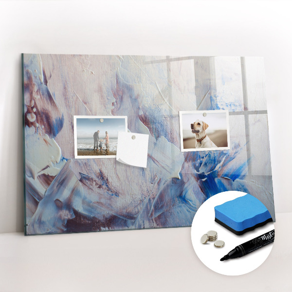 Magnetisch planbord voor de muur van bedrukt glas Penseelbewegingen