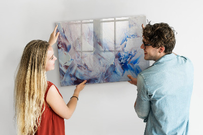 Magnetisch planbord voor de muur van bedrukt glas Penseelbewegingen