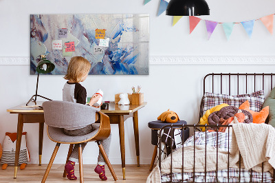 Magnetisch planbord voor de muur van bedrukt glas Penseelbewegingen