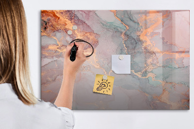 Beschrijfbaar magneetbord van glas met design Decoratief marmer