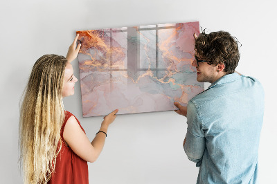 Beschrijfbaar magneetbord van glas met design Decoratief marmer