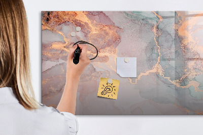 Beschrijfbaar magneetbord van glas met design Decoratief marmer