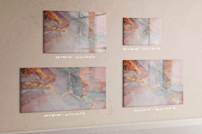 Beschrijfbaar magneetbord van glas met design Decoratief marmer