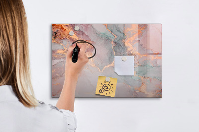 Beschrijfbaar magneetbord van glas met design Decoratief marmer