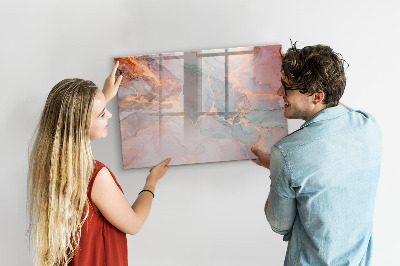 Beschrijfbaar magneetbord van glas met design Decoratief marmer