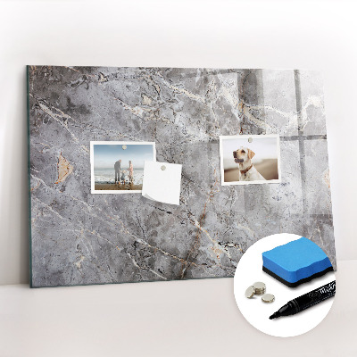 Uitwisbaar glazen planbord met magnetische functie Marmerpatroon
