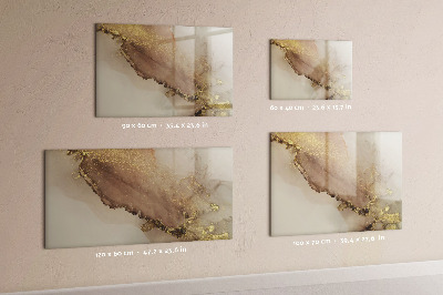 Beschrijfbaar magneetbord van glas met design Gouden marmer