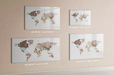 Uitwisbaar glazen planbord met magnetische functie Kaart gekleurde letters