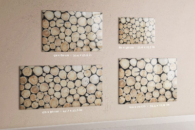 Beschrijfbaar magneetbord van glas met design Boomstronken kappen