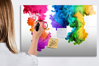 Uitwisbaar glazen planbord met magnetische functie Een regenboog van kleuren