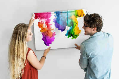 Uitwisbaar glazen planbord met magnetische functie Een regenboog van kleuren