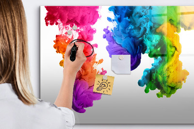 Uitwisbaar glazen planbord met magnetische functie Een regenboog van kleuren