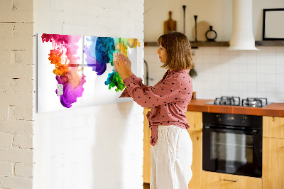 Uitwisbaar glazen planbord met magnetische functie Een regenboog van kleuren