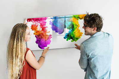 Uitwisbaar glazen planbord met magnetische functie Een regenboog van kleuren