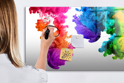 Uitwisbaar glazen planbord met magnetische functie Een regenboog van kleuren