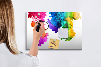 Uitwisbaar glazen planbord met magnetische functie Een regenboog van kleuren