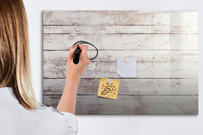 Uitwisbaar glazen planbord met magnetische functie Houten plankpatroon
