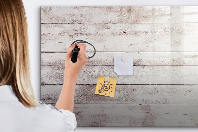 Uitwisbaar glazen planbord met magnetische functie Houten plankpatroon