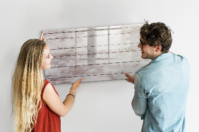 Uitwisbaar glazen planbord met magnetische functie Houten plankpatroon