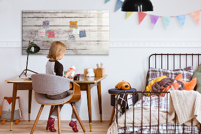Uitwisbaar glazen planbord met magnetische functie Houten plankpatroon