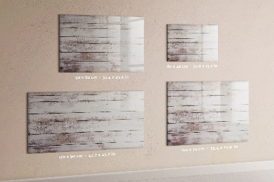 Uitwisbaar glazen planbord met magnetische functie Houten plankpatroon