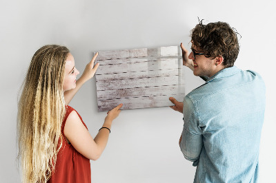 Uitwisbaar glazen planbord met magnetische functie Houten plankpatroon