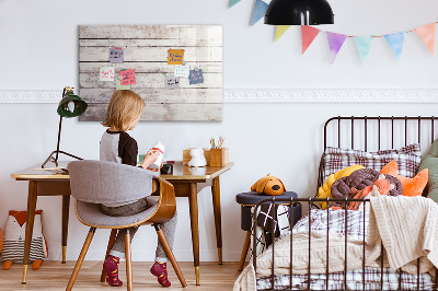 Uitwisbaar glazen planbord met magnetische functie Houten plankpatroon