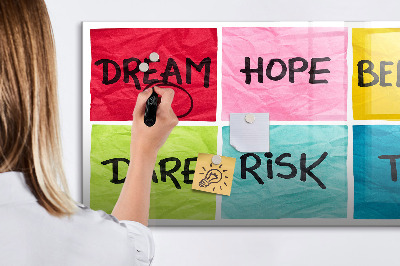 Uitwisbaar glazen planbord met magnetische functie Motivatiebord