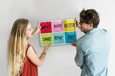 Uitwisbaar glazen planbord met magnetische functie Motivatiebord