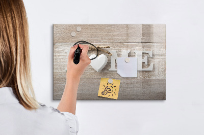 Beschrijfbaar magneetbord van glas met design Het opschrift "huis"