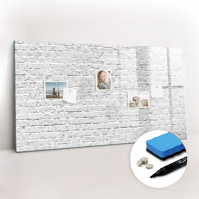 Magnetisch planbord voor de muur van bedrukt glas Bakstenen muur