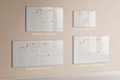 Uitwisbaar glazen planbord met magnetische functie Wekelijkse planner