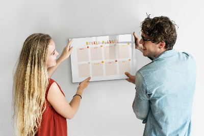 Uitwisbaar glazen planbord met magnetische functie Wekelijkse planner