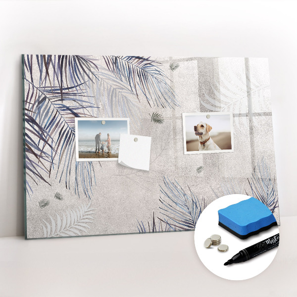 Uitwisbaar glazen planbord met magnetische functie Palmblad