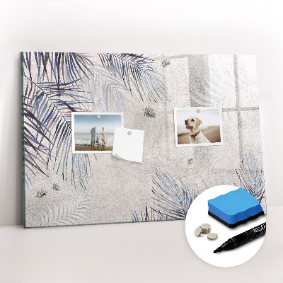 Uitwisbaar glazen planbord met magnetische functie Palmblad