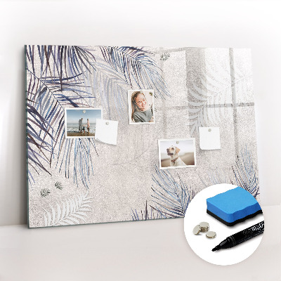 Uitwisbaar glazen planbord met magnetische functie Palmblad