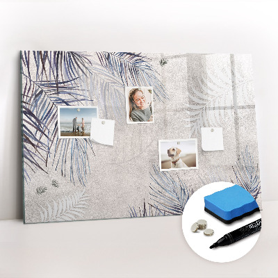 Uitwisbaar glazen planbord met magnetische functie Palmblad
