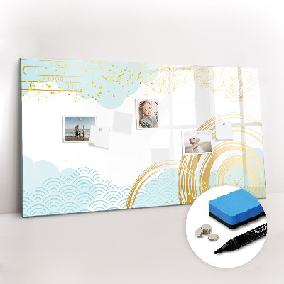 Beschrijfbaar magneetbord van glas met design Decoratief patroon