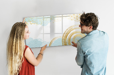Beschrijfbaar magneetbord van glas met design Decoratief patroon