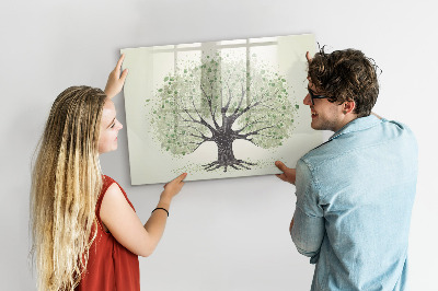 Magnetisch planbord voor de muur van bedrukt glas Grote boom natuur